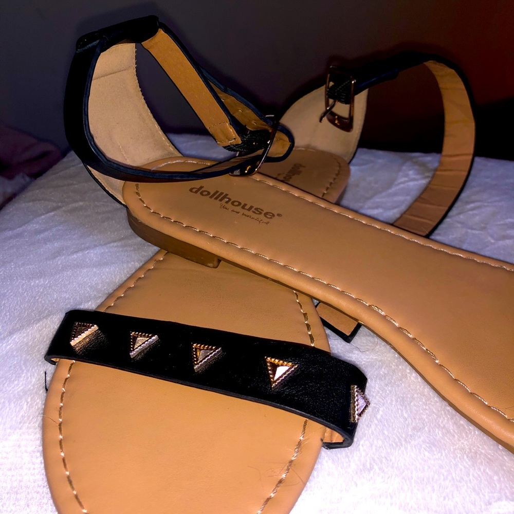 Black studded sandals